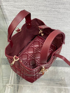 DIOR ALWAYS MINI 23 BAG IN BURGUNDY RED MACROCANNAGE CALFSKIN