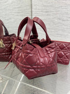 DIOR ALWAYS MINI 23 BAG IN BURGUNDY RED MACROCANNAGE CALFSKIN