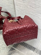 DIOR ALWAYS MEDIUM 28 BAG IN BURGUNDY RED MACROCANNAGE CALFSKIN