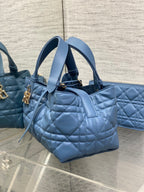 DIOR ALWAYS MINI 23 BAG IN AZURE BLUE MACROCANNAGE CALFSKIN