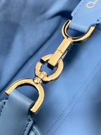 DIOR ALWAYS MINI 23 BAG IN AZURE BLUE MACROCANNAGE CALFSKIN