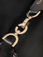 DIOR MINI 23 TOUJOURS BAG IN BLACK MIX WHITE CANNAGE TWEED WITH GOLD HARDWARE