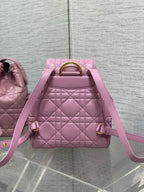 DIOR MEDIUM 25 CARO BACKPACK FLAMINGO PINK MACROCANNAGE LAMBSKIN