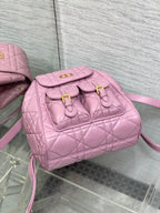 DIOR MEDIUM 25 CARO BACKPACK FLAMINGO PINK MACROCANNAGE LAMBSKIN