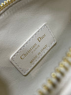 DIOR GROOVE 17 BAG IN WHITE CREAM MACROCANNAGE CALFSKIN WITH GOLD HARDWARE