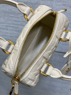 DIOR GROOVE 17 BAG IN WHITE CREAM MACROCANNAGE CALFSKIN WITH GOLD HARDWARE