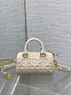 DIOR GROOVE 17 BAG IN WHITE CREAM MACROCANNAGE CALFSKIN WITH GOLD HARDWARE
