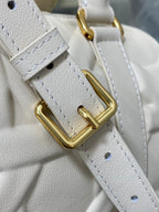 DIOR GROOVE 20 BAG IN WHITE CREAM MACROCANNAGE CALFSKIN WITH GOLD HARDWARE