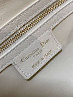 DIOR GROOVE 20 BAG IN WHITE CREAM MACROCANNAGE CALFSKIN WITH GOLD HARDWARE