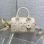 DIOR GROOVE 20 BAG IN WHITE CREAM MACROCANNAGE CALFSKIN WITH GOLD HARDWARE