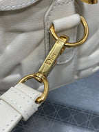 DIOR GROOVE 20 BAG IN WHITE CREAM MACROCANNAGE CALFSKIN WITH GOLD HARDWARE
