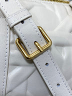 DIOR GROOVE 25 BAG IN WHITE CREAM MACROCANNAGE CALFSKIN WITH GOLD HARDWARE