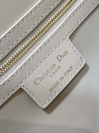 DIOR GROOVE 25 BAG IN WHITE CREAM MACROCANNAGE CALFSKIN WITH GOLD HARDWARE