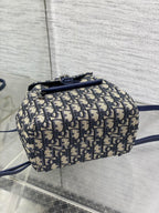 DIOR BACKPACK 19 IN BLUE OBLIQUE MONOGRAM JACQUARD