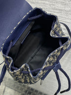 DIOR BACKPACK 19 IN BLUE OBLIQUE MONOGRAM JACQUARD