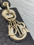 DIOR MINI 17 LADY BAG IN BLACK SNAKESKIN PATTERN LAMBSKIN