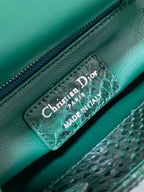 DIOR MINI 17 LADY BAG IN GREEN FOREST MIX BLACK SNAKESKIN PATTERN LAMBSKIN