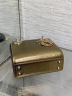DIOR MINI 17 LADY BAG IN GOLD METALLIC LAMBSKIN