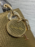 DIOR MINI 17 LADY BAG IN GOLD METALLIC LAMBSKIN