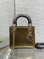 DIOR MINI 17 LADY BAG IN GOLD METALLIC LAMBSKIN