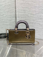DIOR MEDIUM 22 LADY BAG IN GOLD METALLIC LAMBSKIN