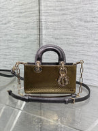 DIOR MEDIUM 16 LADY BAG IN GOLD METALLIC LAMBSKIN