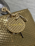 DIOR MEDIUM 16 LADY BAG IN GOLD METALLIC LAMBSKIN