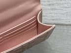 DIOR MISS CARO TOP HANDLE POUCH 24 IN PALE PINK MACROCANNAGE LAMBSKIN