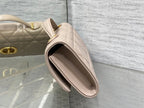 DIOR MISS CARO TOP HANDLE POUCH 24 IN BISQUE BEIGE MACROCANNAGE LAMBSKIN