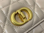 DIOR MISS CARO TOP HANDLE POUCH 24 IN BISQUE BEIGE MACROCANNAGE LAMBSKIN