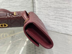 DIOR MISS CARO TOP HANDLE POUCH 24 IN TERRACOTTA RED MACROCANNAGE LAMBSKIN