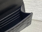 DIOR MISS CARO TOP HANDLE POUCH 24 IN BLACK MACROCANNAGE LAMBSKIN