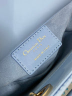 DIOR SMALL 16 LADY D-JOY BAG  IN POWDER BLUE CANNAGE LAMBSKIN WITH EMBROIDERED BEADWORK  BEADWORK
