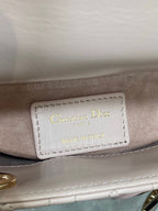 DIOR 25S MINI LADY  BAG 17 IN PINK CALFSKIN CHARM CRYSTAL EMBELLISHMENTS