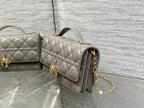 DIOR 25S  TALK PHONE POUCH 21 IN DIRTY LILAC CANNAGE LAMBSKIN GOLD HARDWARE