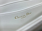 DIOR 25S  TALK PHONE POUCH 21 IN WHITE CANNAGE LAMBSKIN SILVER HARDWRE