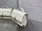 DIOR 25S  TALK PHONE POUCH 21 IN WHITE CANNAGE LAMBSKIN SILVER HARDWRE