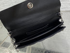 DIOR 25S  TALK PHONE POUCH 21 IN BLACK CANNAGE LAMBSKIN SILVER HARDWRE