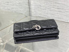 DIOR 25S  TALK PHONE POUCH 21 IN BLACK CANNAGE LAMBSKIN SILVER HARDWRE