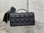 DIOR 25S  TALK PHONE POUCH 21 IN BLACK CANNAGE LAMBSKIN SILVER HARDWRE