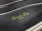 DIOR 25S  TALK PHONE POUCH 21 IN BLACK CANNAGE LAMBSKIN SILVER HARDWARE