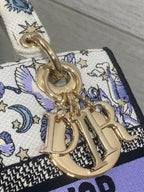 DIOR 25S SMALL LADY D-LITE BAG 24 IN PURPLE  NIGHT OF DREAMS EMBROIDERY
