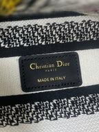 DIOR 25S SMALL LADY D-LITE BAG 24 IN WHITE  FLOWERS CALENDAR ALLOVER EMBROIDERY