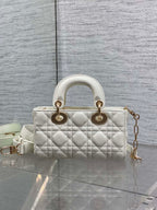 DIOR 25S MICRO LADY D-JOY 19 IN IVORY CALFSKIN GOLD HARDWARE