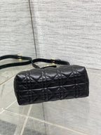 DIOR 25S JOLIE TOP HANDLE MINI BAG 18 IN BLACK CALFSKIN GOLD HARDWARE