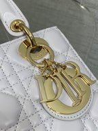DIOR 25S LADY  BAG 20 IN LILAC CANNAGE CALFSKIN GOLD HARDWRE