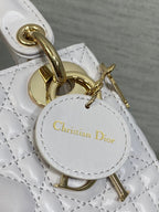 DIOR 25S MINI LADY  BAG 17 IN LILAC CANNAGE CALFSKIN GOLD HARDWRE