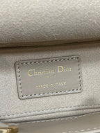 DIOR 25S SMALL LADY D‑JOY BAG 19 IN DARK BEIGE CANNAGE CALFSKIN GOLD HARDWRE