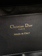 DIOR 25S TOUJOURS VERTICAL TOTE BAG 18 IN BLACK CALFSKIN WITH CHARM BRACELET STRAP