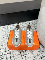 HERMES BOUNCING SNEAKER IN KHAKI BEIGE CALFSKIN